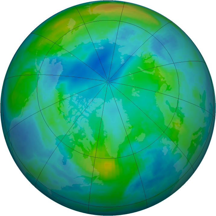 Arctic ozone map for 26 October 1986